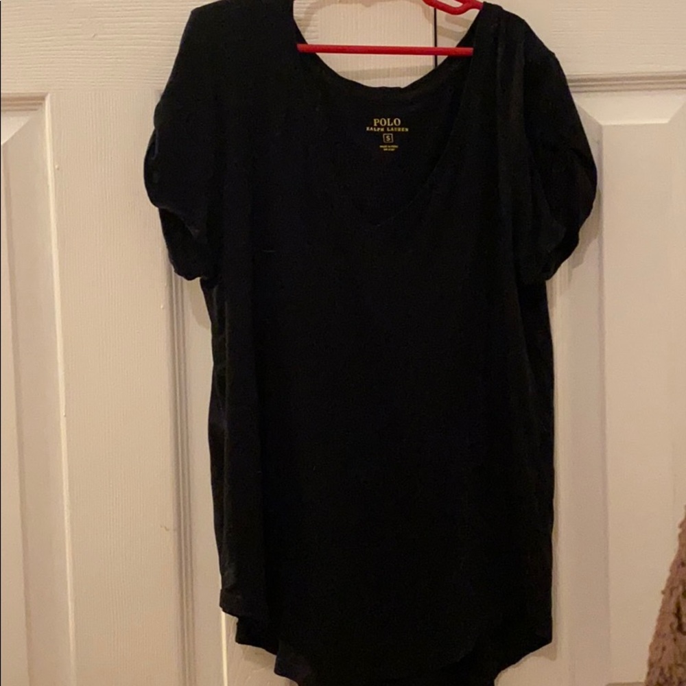 solid black polo top